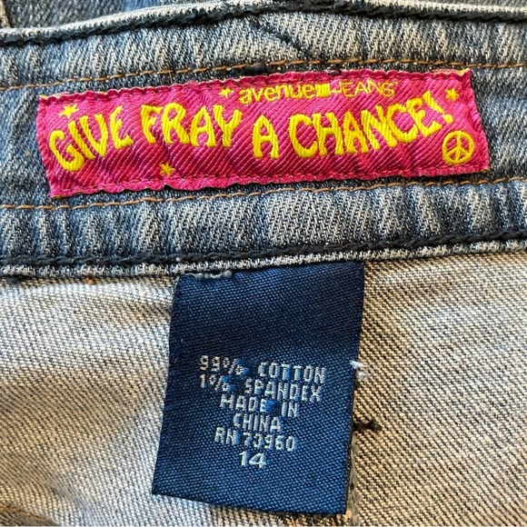 AVENUE JEANS VINTAGE Y2K WESTERN BOHO DENIM MINI SKIRT BLUE - 14 - Picture 6 of 7